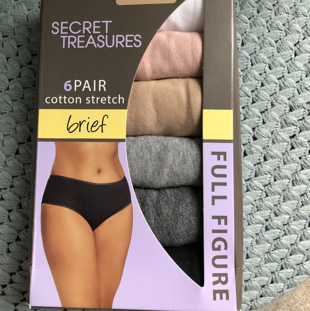 Secret Treasures 6 pair cotton stretch brief 4X/14